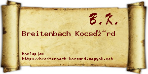 Breitenbach Kocsárd névjegykártya